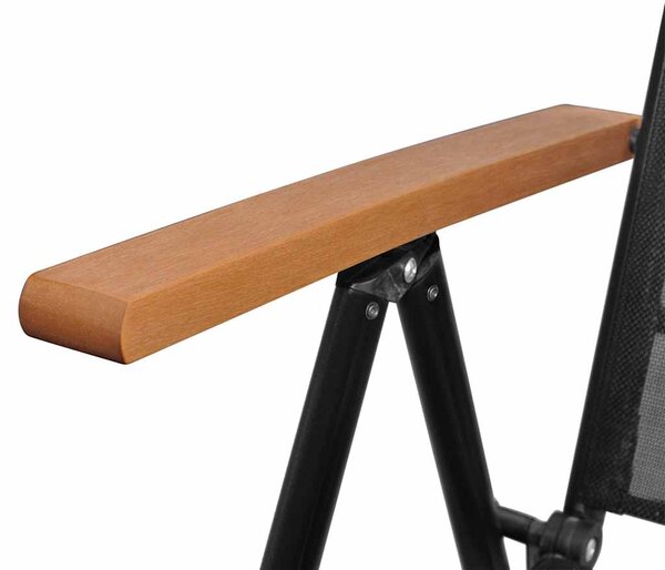 9dílný zahradní jídelní set hliník černý 3070627
