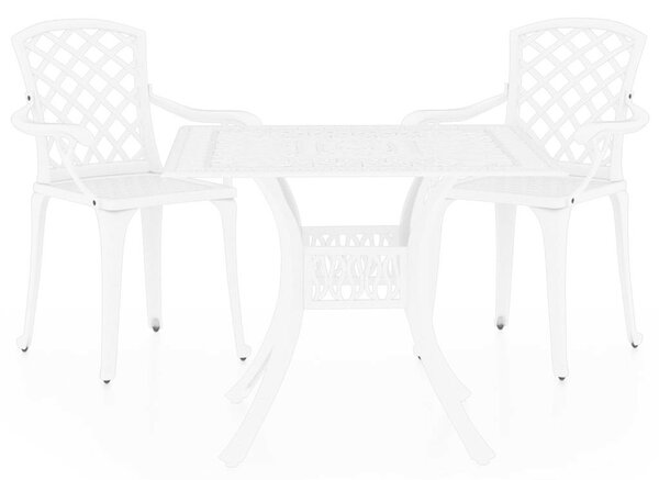 3dílný bistro set litý hliník bílý 3070588