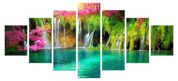 Obraz - Vodopád, Plitvická jezera, Chorvatsko (210x100 cm)