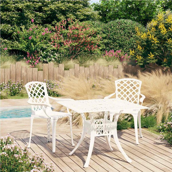 3dílný bistro set litý hliník bílý 3070588