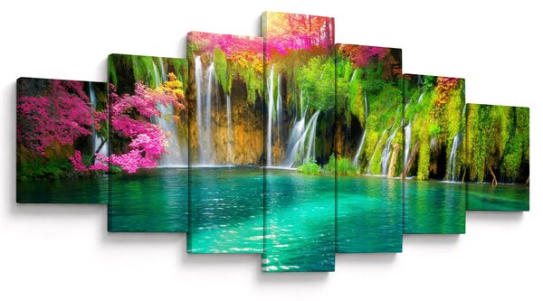 Obraz - Vodopád, Plitvická jezera, Chorvatsko (210x100 cm)