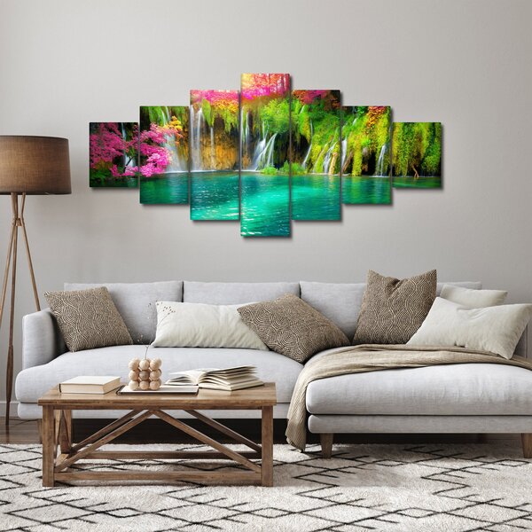 Obraz - Vodopád, Plitvická jezera, Chorvatsko (210x100 cm)