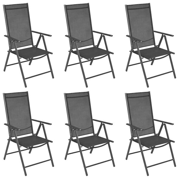 7dílný zahradní jídelní set hliník černý 3070635