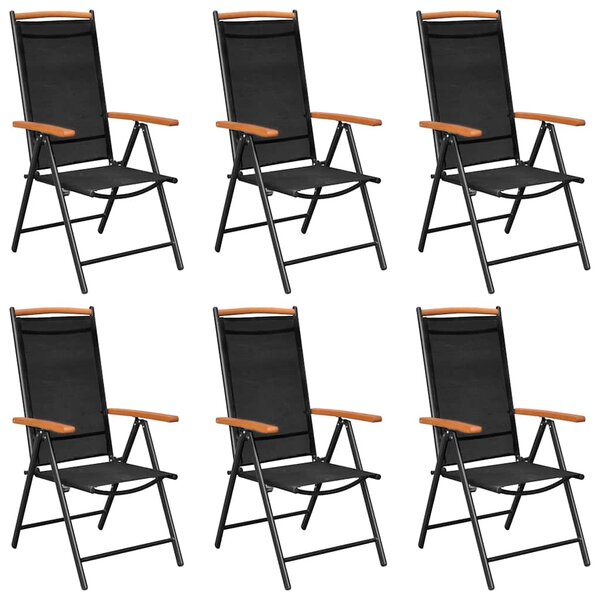 7dílný zahradní jídelní set hliník černý 3070629