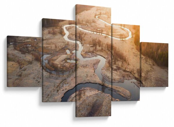 Obraz - Úsvit nad meandry (125x70 cm)