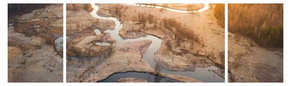 Obraz - Úsvit nad meandry (170x50 cm)