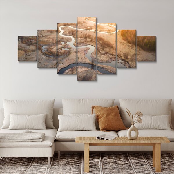 Obraz - Úsvit nad meandry (210x100 cm)