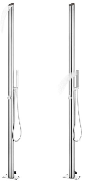 Zahradní sprcha s šedou základnou 225 cm nerezová ocel 3070785