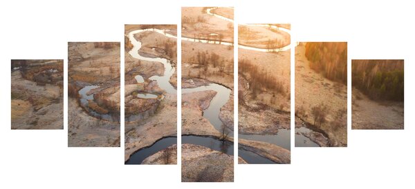 Obraz - Úsvit nad meandry (210x100 cm)