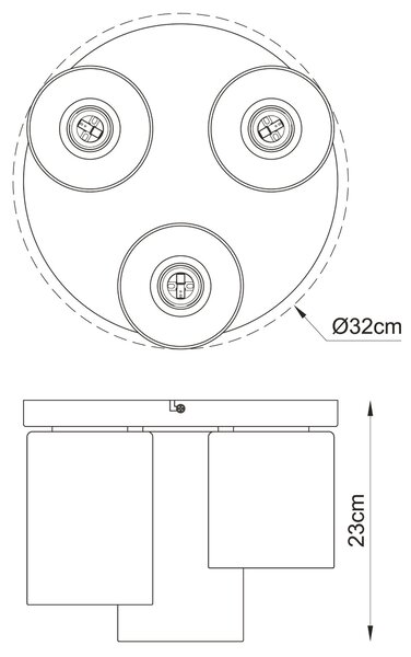 STROPNÍ SVÍTIDLO, 32/23 cm Novel - Online Only svítidla, Online Only