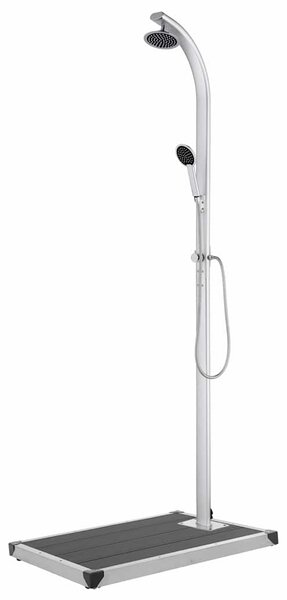 Zahradní sprcha s šedou základnou 220 cm hliník 3070786