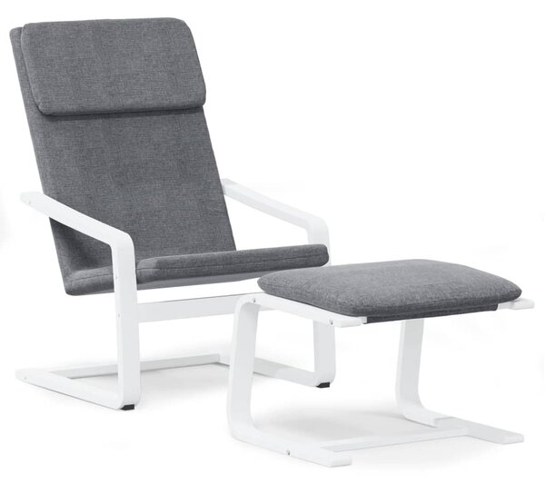 Relaxační křeslo s podnožkou tmavě šedé textil 3154414