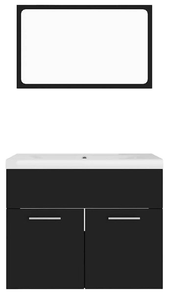 Set koupelnového nábytku černý dřevotříska 3070866