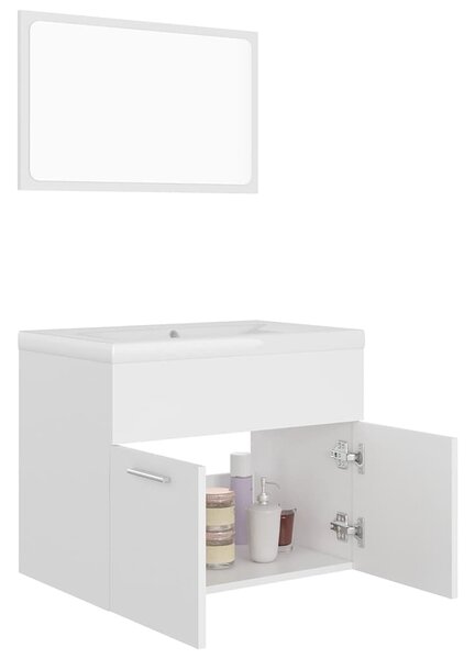 Set koupelnového nábytku bílý kompozitní dřevo 3070865