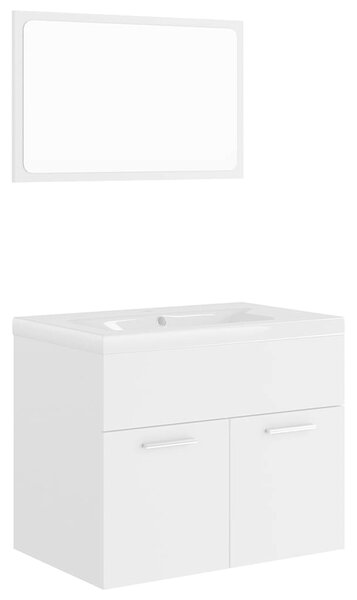 Set koupelnového nábytku bílý kompozitní dřevo 3070865