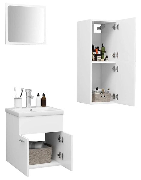 Set koupelnového nábytku bílý dřevotříska 3070991