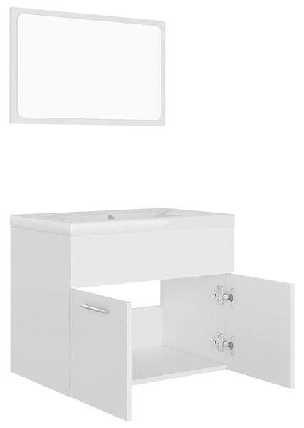 Set koupelnového nábytku bílý kompozitní dřevo 3070865