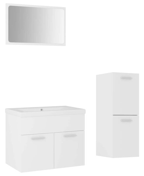 Set koupelnového nábytku bílý kompozitní dřevo 3071180