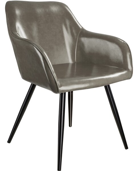 Tectake 403679 židle marilyn umělá kůže - tmavě šedá-černá