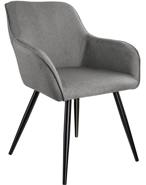 Tectake 403673 židle marilyn v lněném vzhledu - světle šedá/černá