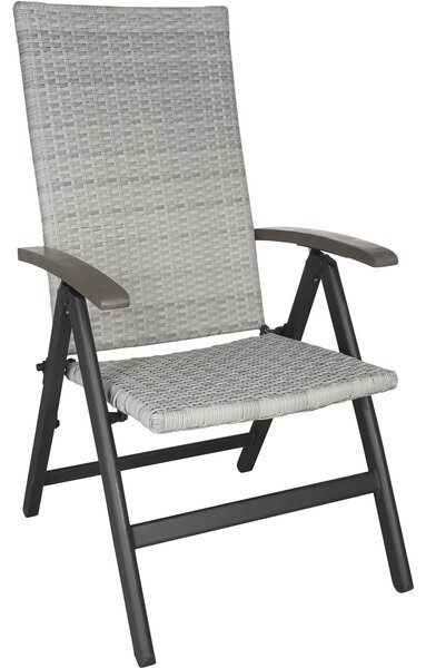 Tectake 403776 zahradní židle ratanová melbourne - světle šedá