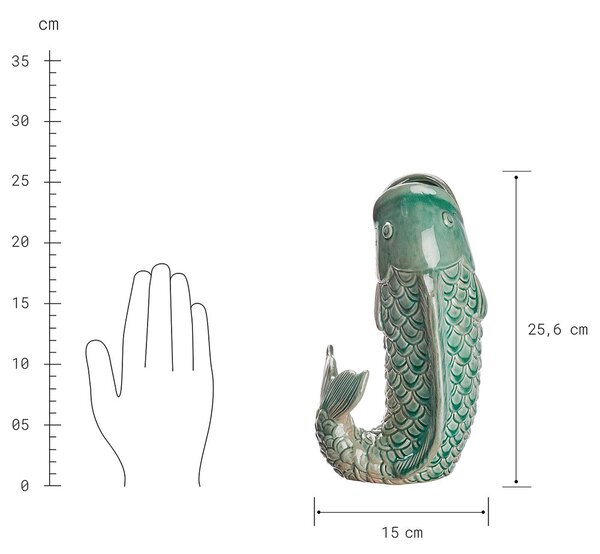 KOI Váza 26 cm - zelená