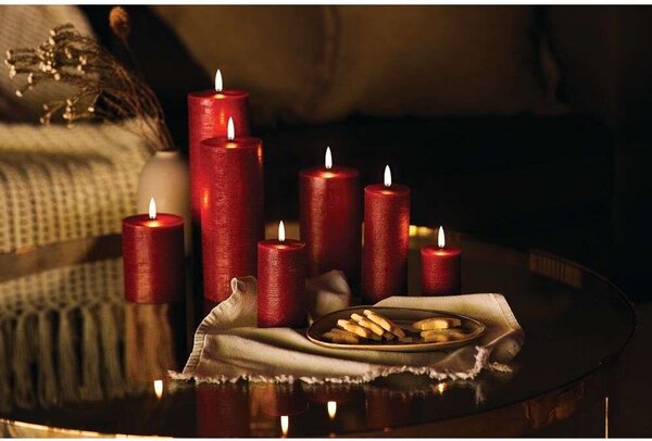 Uyuni Lighting - Sloupková Svíčka LED 7,8 x 20,3 cm Rustic Carmine Red Lighting - Lampemesteren