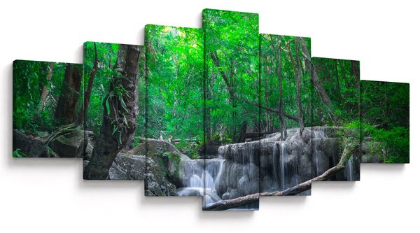Obraz - Vodopád Erawan, Kanchanaburi, Thajsko (210x100 cm)