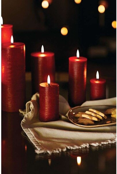 Uyuni Lighting - Sloupková Svíčka LED 7,8 x 20,3 cm Rustic Carmine Red Lighting - Lampemesteren