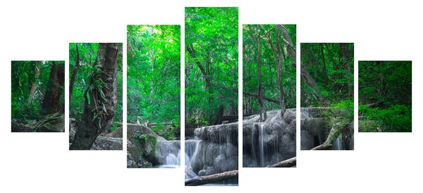 Obraz - Vodopád Erawan, Kanchanaburi, Thajsko (210x100 cm)
