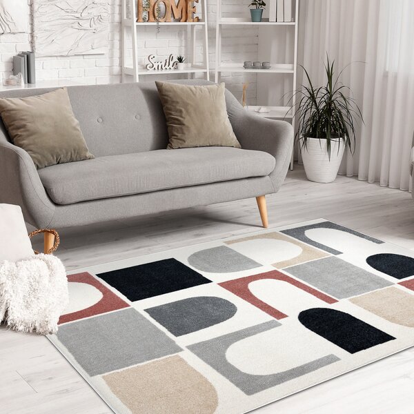 Dywany Łuszczów, Kusový koberec Fusion 0213 white/dark pink, 80x150, vícebarevná, kancelář