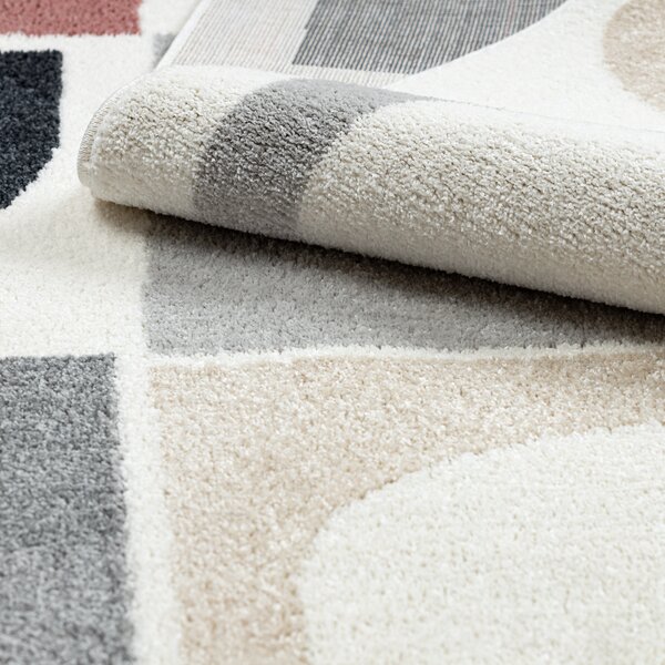 Dywany Łuszczów, Kusový koberec Fusion 0213 white/dark pink, 80x150, vícebarevná, kancelář