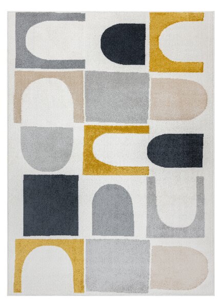 Dywany Łuszczów, Kusový koberec Fusion 0213 white/yellow, 80x150, vícebarevná, kancelář