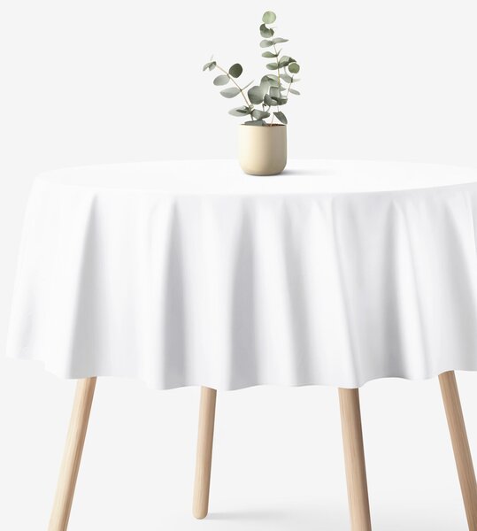 Goldea kulatý ubrus 100% bavlněné plátno - bílý Ø 140 cm