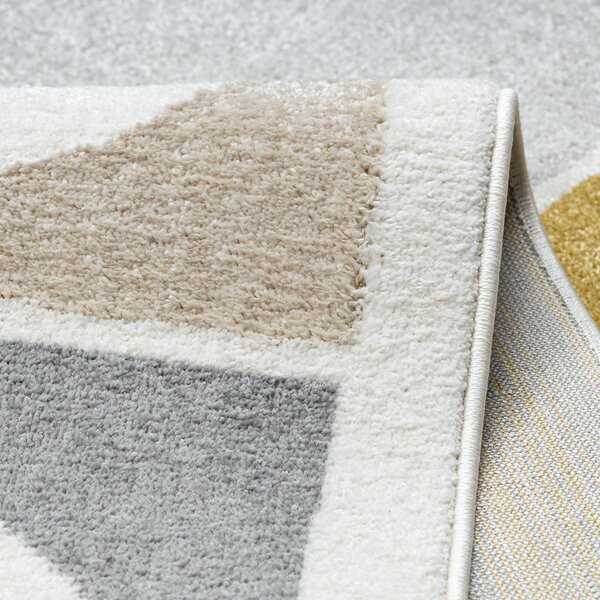 Dywany Łuszczów, Kusový koberec Fusion 0213 white/yellow, 80x150, vícebarevná, kancelář