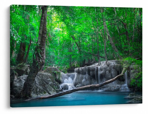 Obraz - Vodopád Erawan, Kanchanaburi, Thajsko (70x50 cm)
