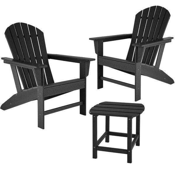 Tectake 404175 2 zahradní židle janis se stolem - černá