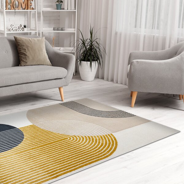 Dywany Łuszczów, Kusový koberec Fusion 0240 cream/yellow, 80x150, vícebarevná, kancelář