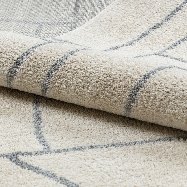 Dywany Łuszczów, Kusový koberec Fusion 0806 cream/l. grey, 80x150, bílá, kancelář