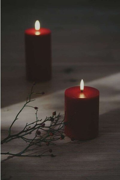 Uyuni Lighting - Sloupková Svíčka LED 7,8 x 20,3 cm Rustic Carmine Red Lighting - Lampemesteren