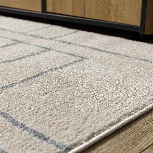 Dywany Łuszczów, Kusový koberec Fusion 0806 cream/l. grey, 80x150, bílá, kancelář