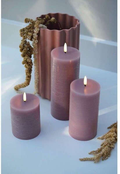 Uyuni Lighting - Sloupková Svíčka LED 7,8 x 15,2 cm Rustic Dusty Rose Lighting - Lampemesteren