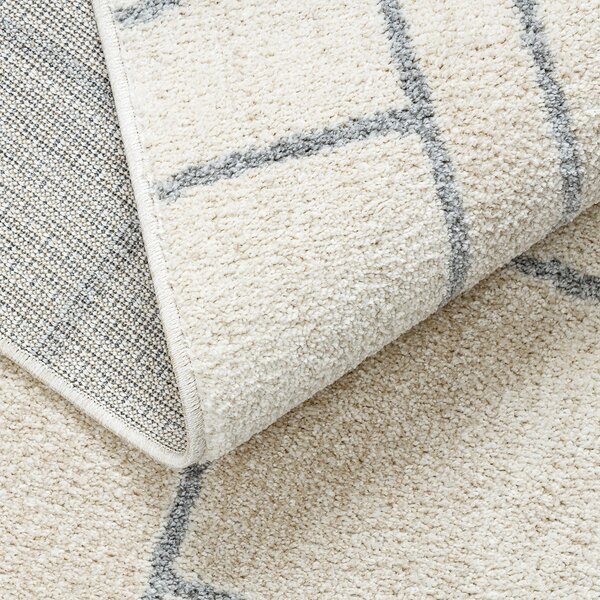 Dywany Łuszczów, Kusový koberec Fusion 0806 cream/l. grey, 80x150, bílá, kancelář