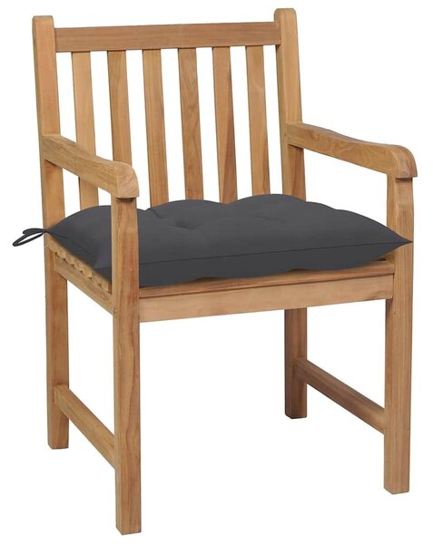 Zahradní židle 4 ks antracitové podušky masivní teak 3073019