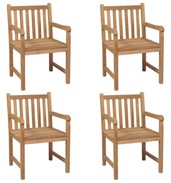 Zahradní židle 4 ks krémově bílé podušky masivní teak 3073021