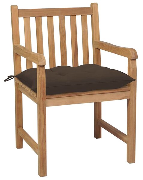 Zahradní židle 4 ks taupe podušky masivní teak 3073027
