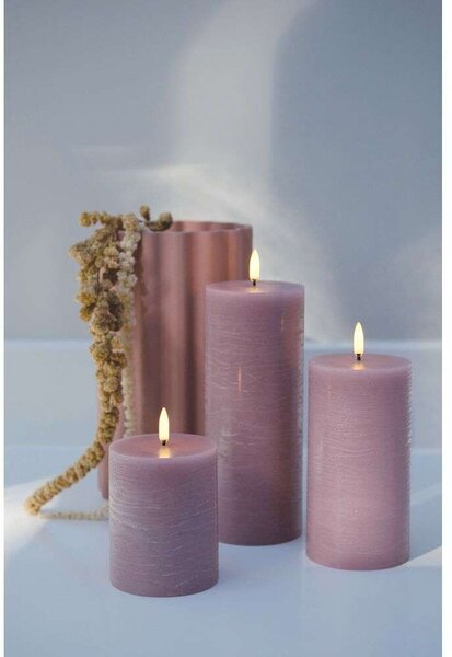 Uyuni Lighting - Sloupková Svíčka LED 7,8 x 15,2 cm Rustic Dusty Rose Lighting - Lampemesteren