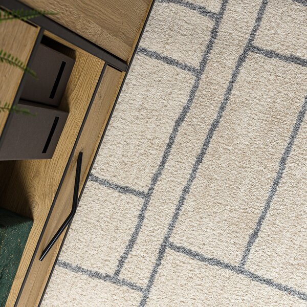 Dywany Łuszczów, Kusový koberec Fusion 0806 cream/l. grey, 80x150, bílá, kancelář