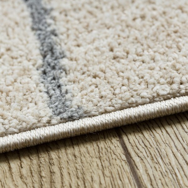 Dywany Łuszczów, Kusový koberec Fusion 0806 cream/l. grey, 80x150, bílá, kancelář