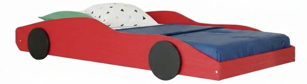 Dětská auto postel ve tvaru sporťáku DRIFTY - Červená - černá, 80x160 cm